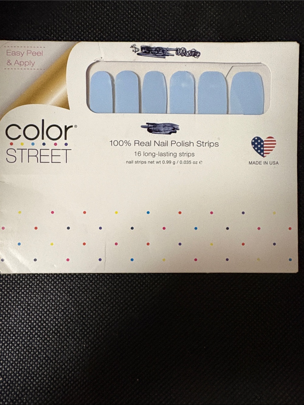 Color Street Baby Blue Nail Polish Strips - Smooth Light Blue Finish